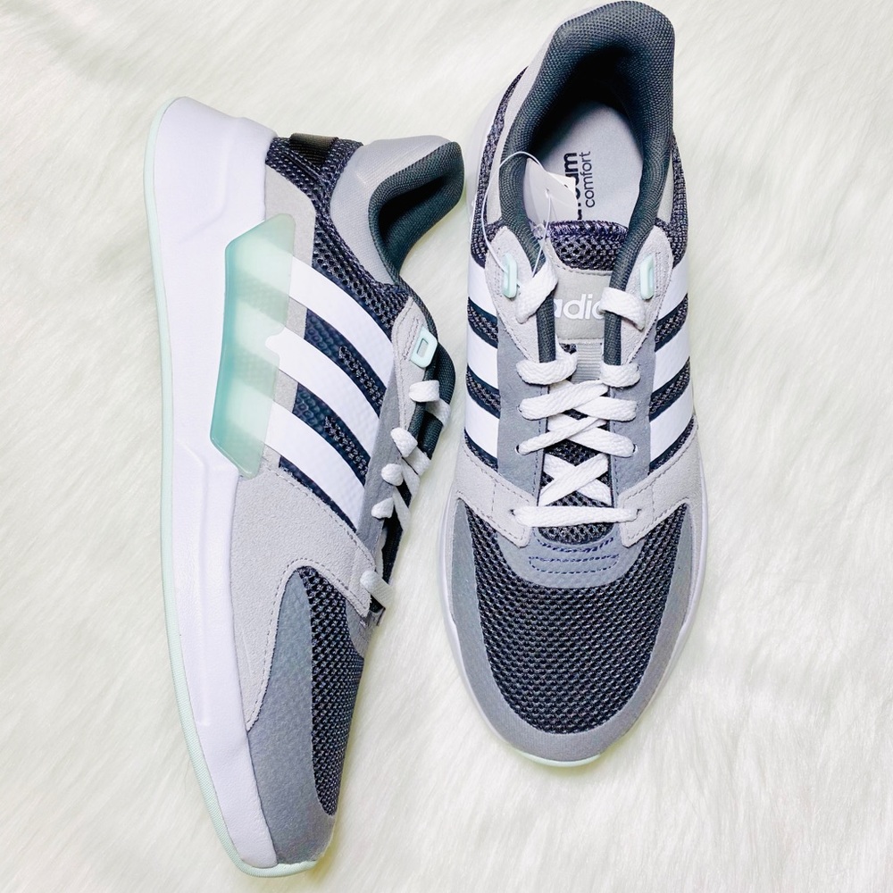 Adidas Run90s Sneakers Gray White Mint Green - Picture 2 of 9